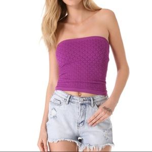 Free people honey textured tube top!